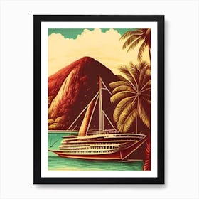 Maluku Indonesia Vintage Sketch Tropical Destination Art Print