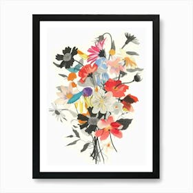 Oxeye Daisy 1 Collage Flower Bouquet Art Print