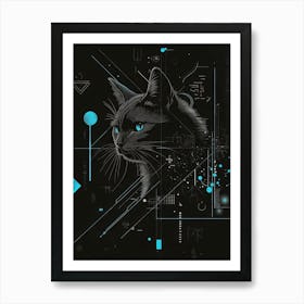 Cat With Blue Eyes Art Print