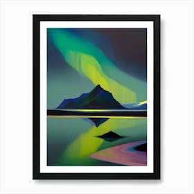 Northern Lights Over An Icelandic Lagoon Art Print