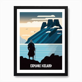 Viking Explore Iceland Poster Art Print