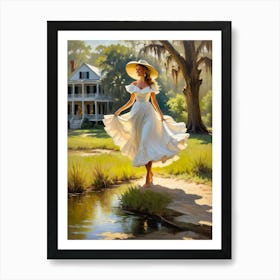 Lady In White 2 Art Print