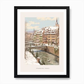 Vintage Winter Poster Strasbourg France 4 Art Print