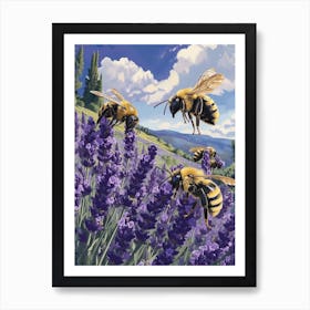 Carpenter Bee Storybook Illustration 19 Art Print