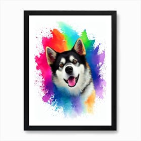 Norwegian Lundehund Rainbow Oil Painting Dog Art Print