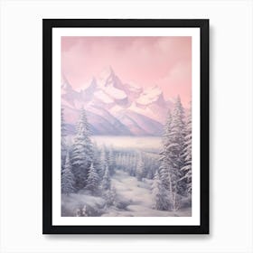 Dreamy Winter Painting Grand Teton National Park United States 1 Art Print