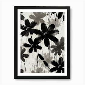 Black And White Flowers Art Print