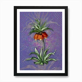 Vintage Fritillaries Botanical Illustration on Veri Peri n.0186 Art Print