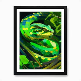 Cuban Green Snake Painting Art Print