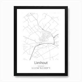 Lieshout,Netherlands Minimalist Map Art Print