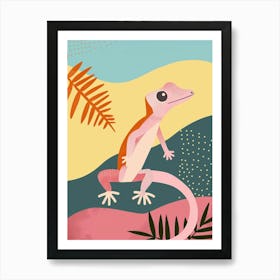 Malaysian Cat Gecko Abstract Modern Illustration 1 Art Print