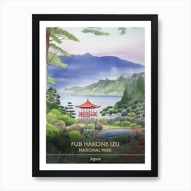 Fuji Hakone Izu National Park Japan Watercolour 1 Art Print