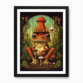 Wood Frog On A Throne Storybook Style 10 Art Print