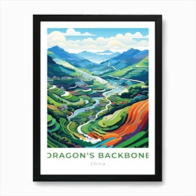China Dragon S Backbone Travel Art Print