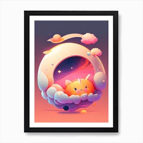 Supernova Kawaii Kids Space Art Print