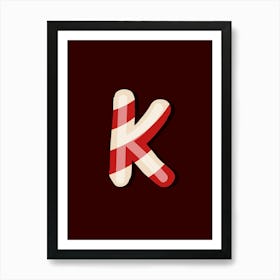 Candy Cane Christmas Letters Living Room Holiday Display 11 Art Print