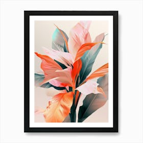 Abstract Tropical Flowers Art Print