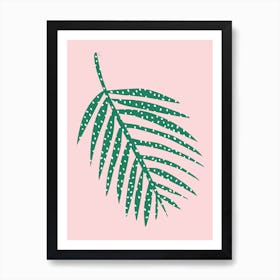 Polka Dot Leaf in Pink Art Print