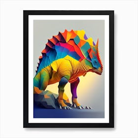 Protoceratops 1 Primary Colours Dinosaur Art Print