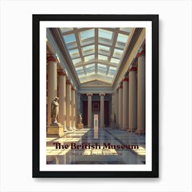 British Museum England Travel Illustration Art Print
