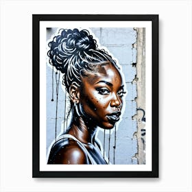 Graffiti Mural Of Beautiful Black Woman 308 Art Print