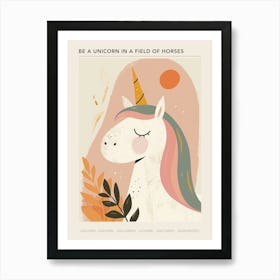 Unicorn Pink Muted Pastels 2 Poster Art Print