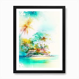 Panglao Island Philippines Watercolour Pastel Tropical Destination Art Print