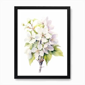 Beehive With Cherry Blossom Watercolour Illustration 4 Art Print