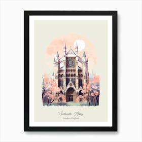 Westminster Abbey   London, England   Cute Botanical Illustration Travel 2 Poster Art Print