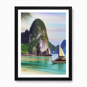Ko Yao Yai Thailand Soft Colours Tropical Destination Art Print