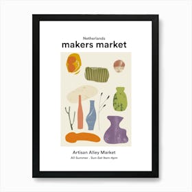 Netherlands Artisan Alley Market Poster Art Print