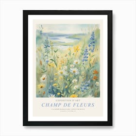 Claude Monet Style Art Exhibition Flower Field Modern Art Gallery Art Print