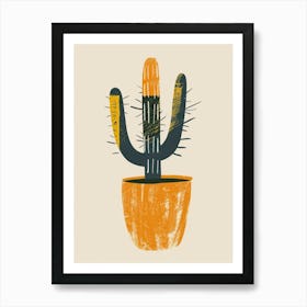 Cactus Plant Minimalist Illustration 2 Art Print