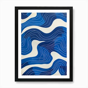 Blue And White Waves 2 Art Print