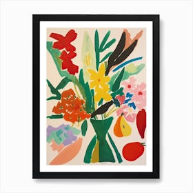 Gladioli Flower Illustration 2 Art Print