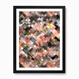 Moody Geometry Rustic Brown Art Print