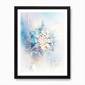 Unique, Snowflakes, Storybook Watercolours 4 Art Print