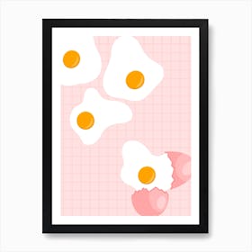 Fried Eggs Pink Art Print