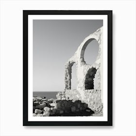 Paphos, Cyprus, Black And White Photography 4 Art Print