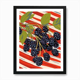 Elderberries Fruit Summer Illustration 3 Art Print