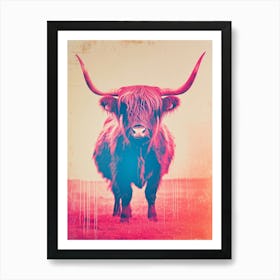 Highland Cattle Polaroid Inspired 4 Art Print