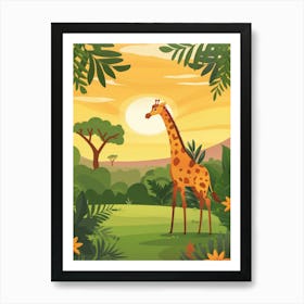 Giraffe In The Jungle 10 Art Print