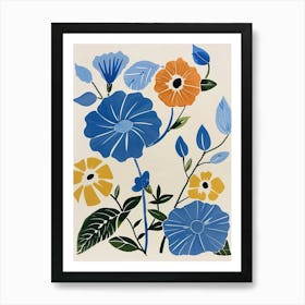 Painted Florals Morning Glory 4 Art Print