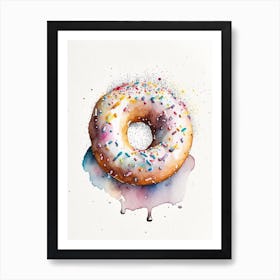 Sprinkles Donut Cute Neon 3 Art Print