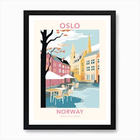 Oslo, Norway, Flat Pastels Tones Illustration 4 Poster Art Print