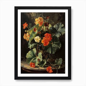 Baroque Floral Still Life Nasturtium 2 Art Print