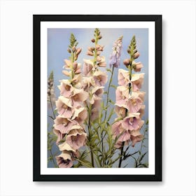 Floral Illustration Delphinium 1 Art Print