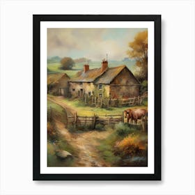 Printable Wall Art, Vintage Landscape, Farmhouse Wall Decorations, Vintage Landscape Oil Painting.7 1 Art Print