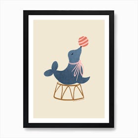 Circus Seal Kids Art Print