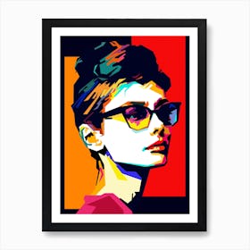 Audrey Hepburn Hollywood Movies Pop Art Wpap Art Print